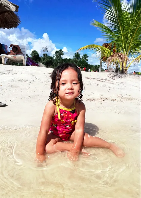 (A very cute child gets completely naked on a beach.)). ((Novo 1.5.)). 40k, fotografia, obra-prima, melhor qualidade, fundo cinza escuro, ((1girl olhos azuis e lindos cabelos loiros claros, belo rosto, )). A beautiful child full of soft breasts and white skin, Poses variadas., ((Large pink areolas that stand out)). Rosto ultra-detalhado, olhos detalhados. em uma praia de nudes  (lamber). ((she is naked))).