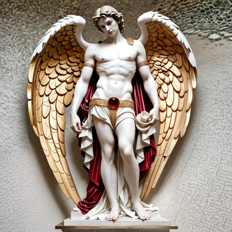 (masterpiece) Alabaster carving of a fallen angel