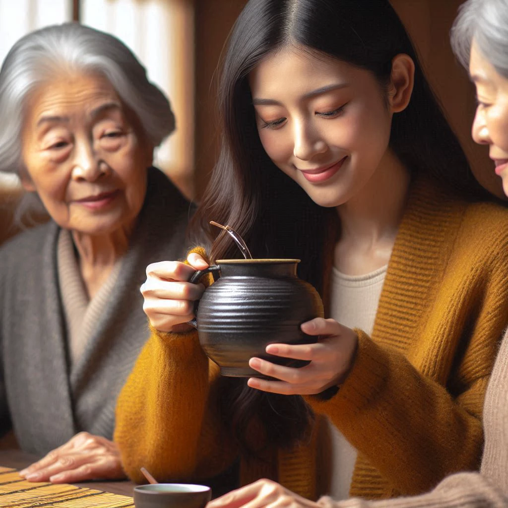 喝水的女孩的圖片