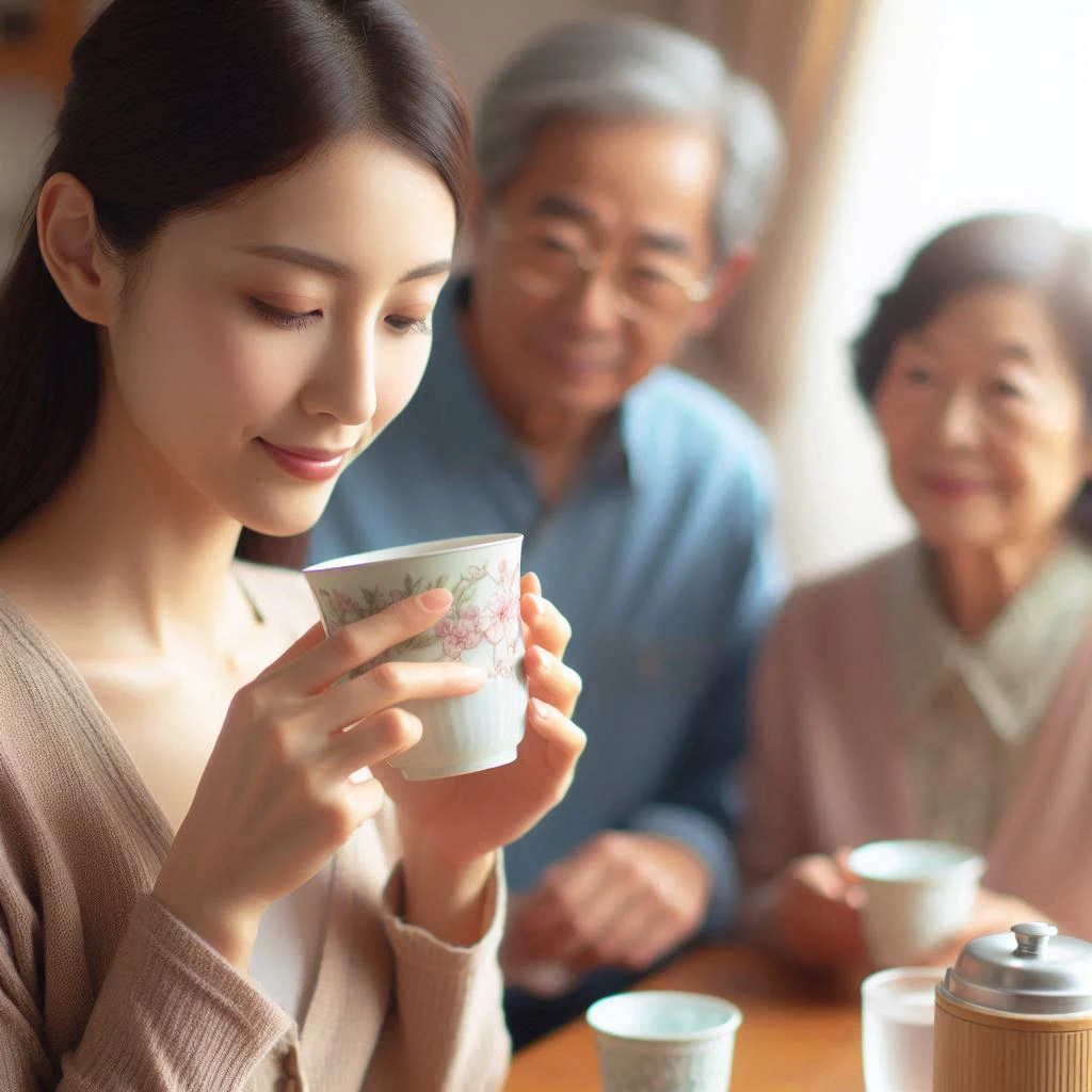 喝水的女孩的圖片