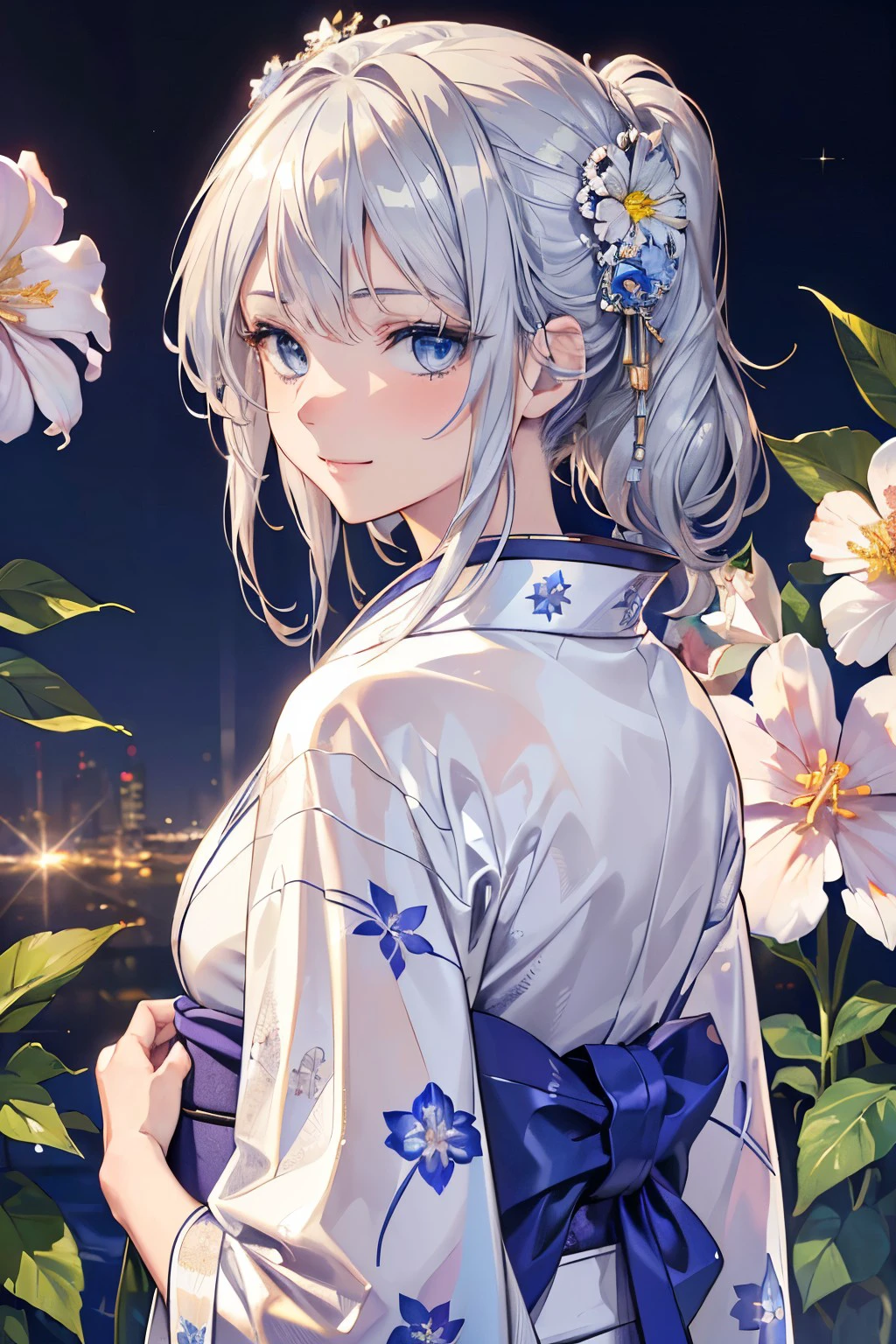 桔梗紫陽花向日葵