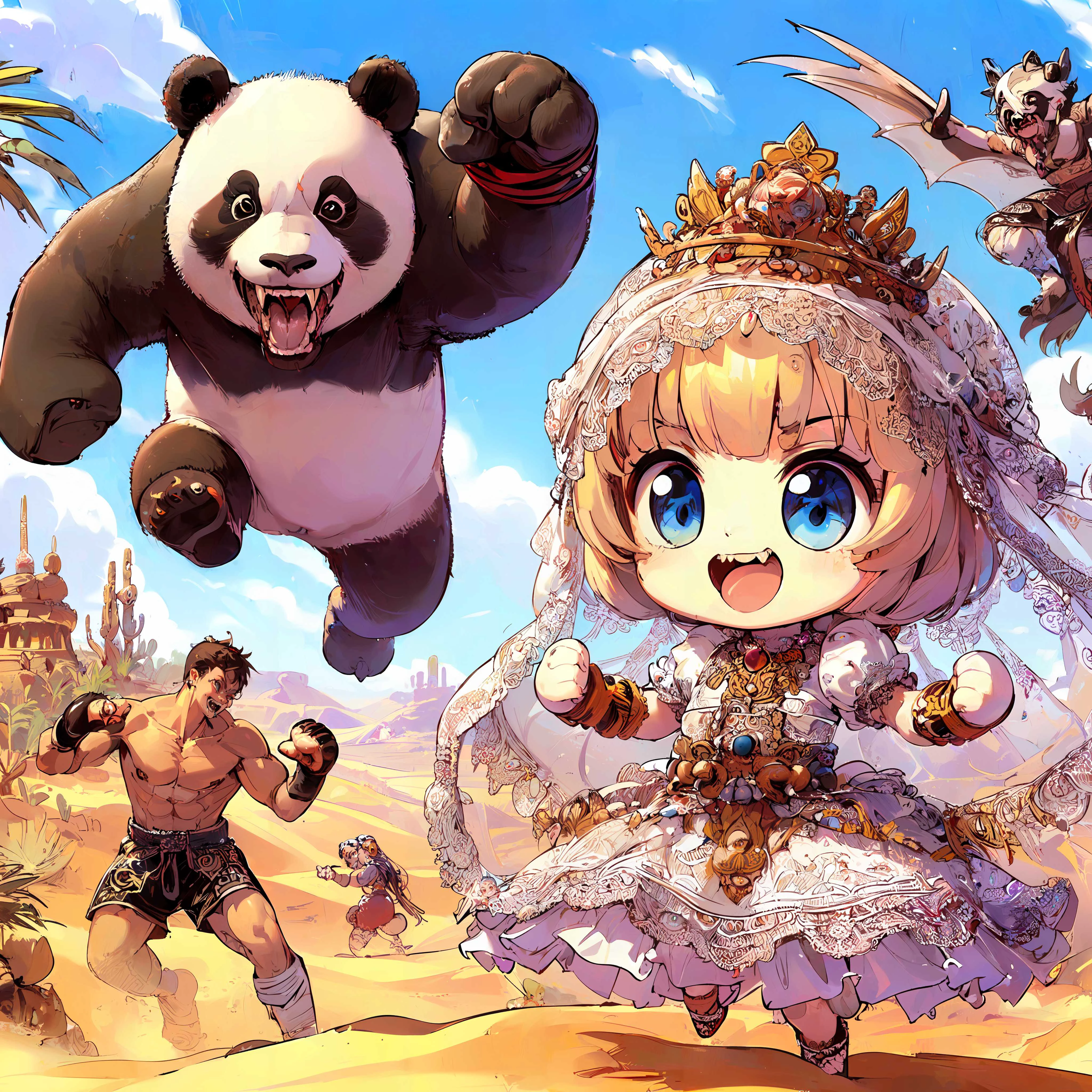 ムエタイファイターvs恐怖の人喰いパンダvs砂漠のプリンセス