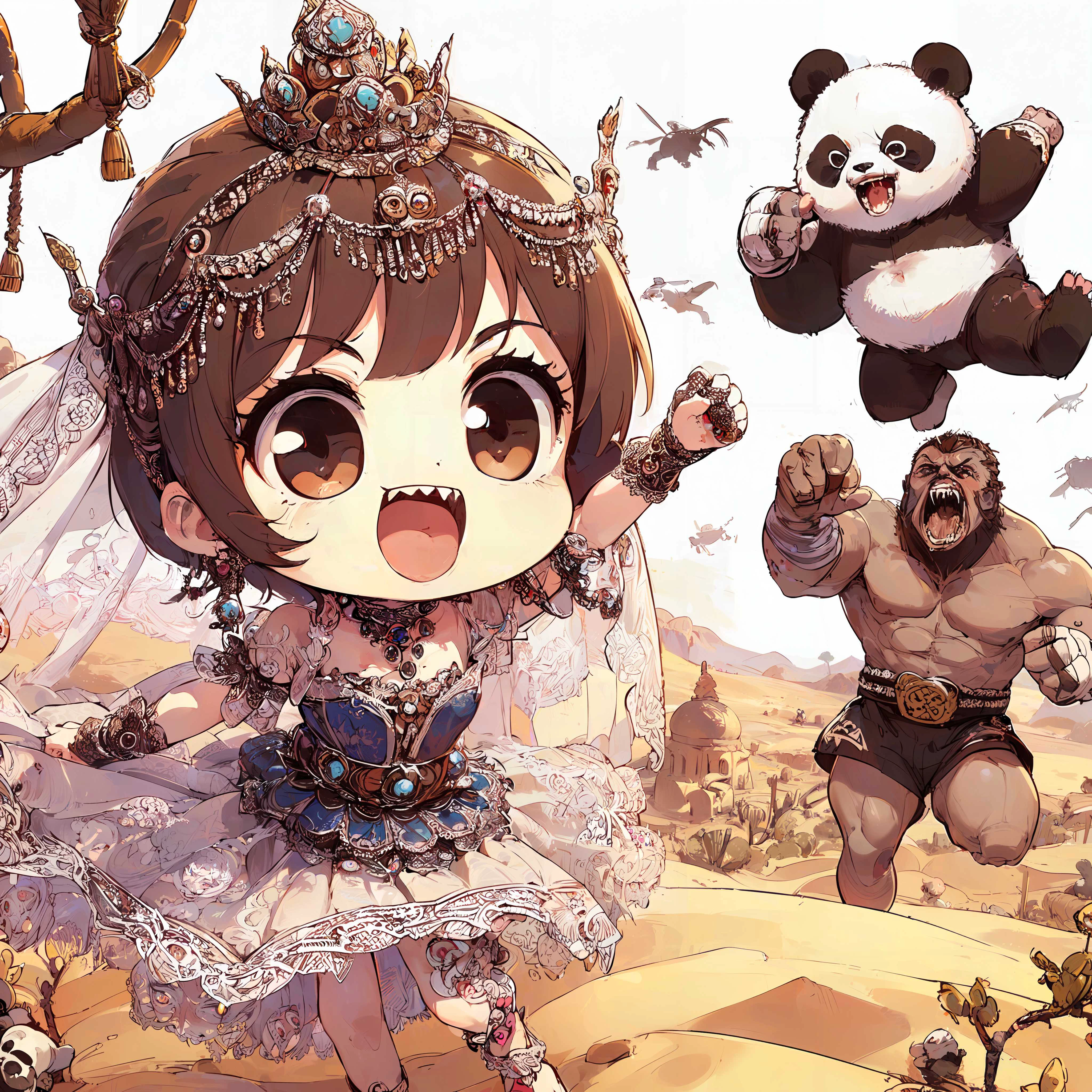 ムエタイファイターvs恐怖の人喰いパンダvs砂漠のプリンセス