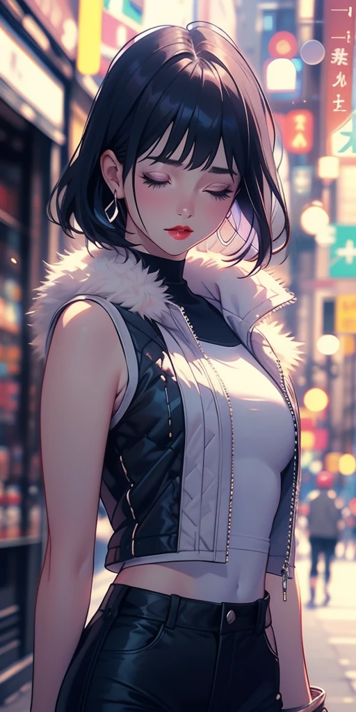 Girls with their eyes closed