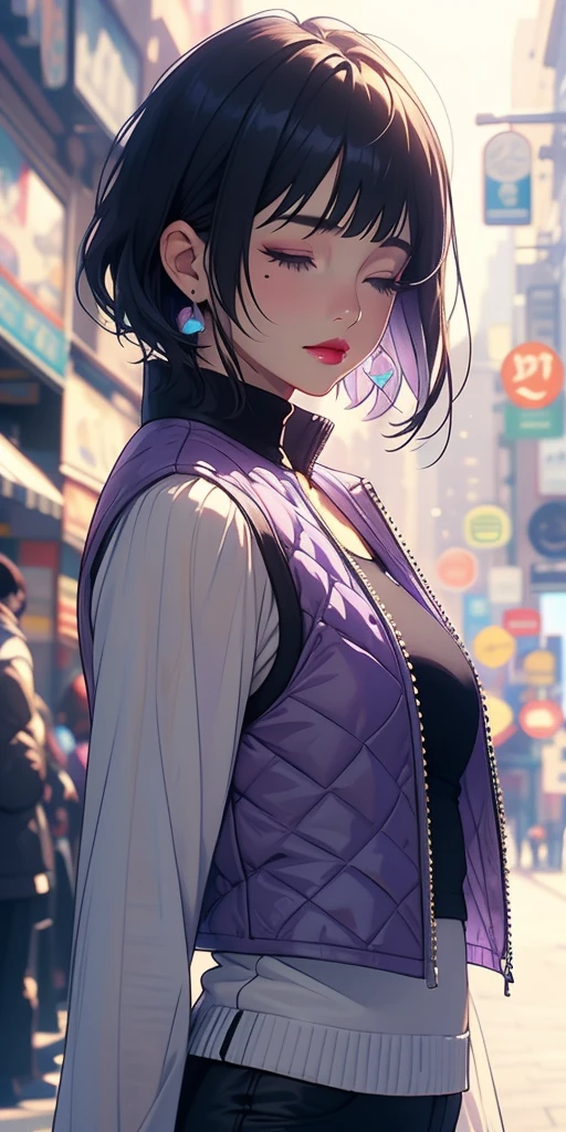 Girls with their eyes closed