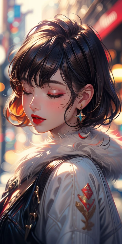 Girls with their eyes closed