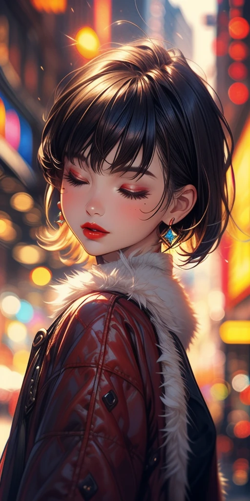 Girls with their eyes closed