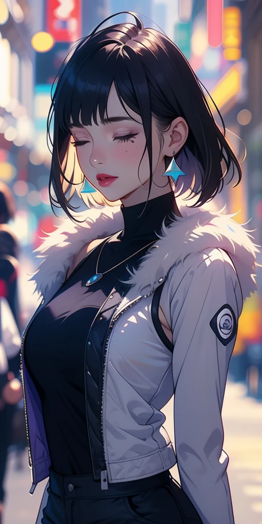 Girls with their eyes closed