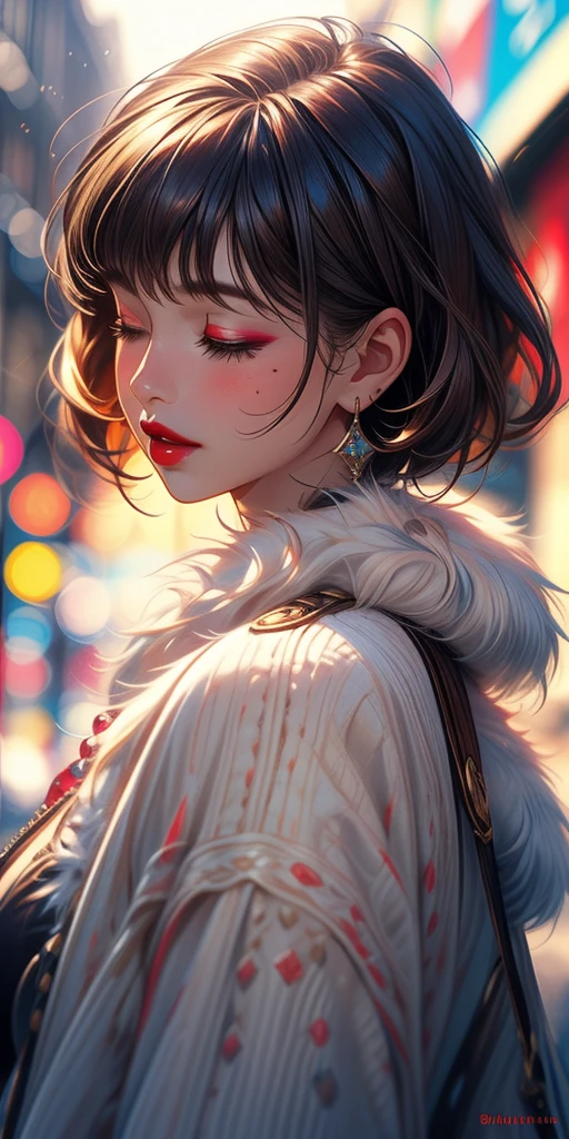 Girls with their eyes closed