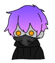 just some characters the one with the purple hair and orange eyes is an original