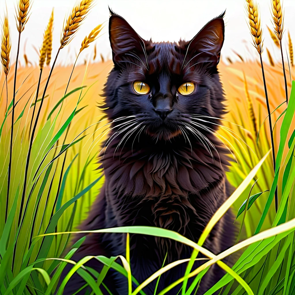 Cats in a Field using a desription Prompt from Seaart on Krea.