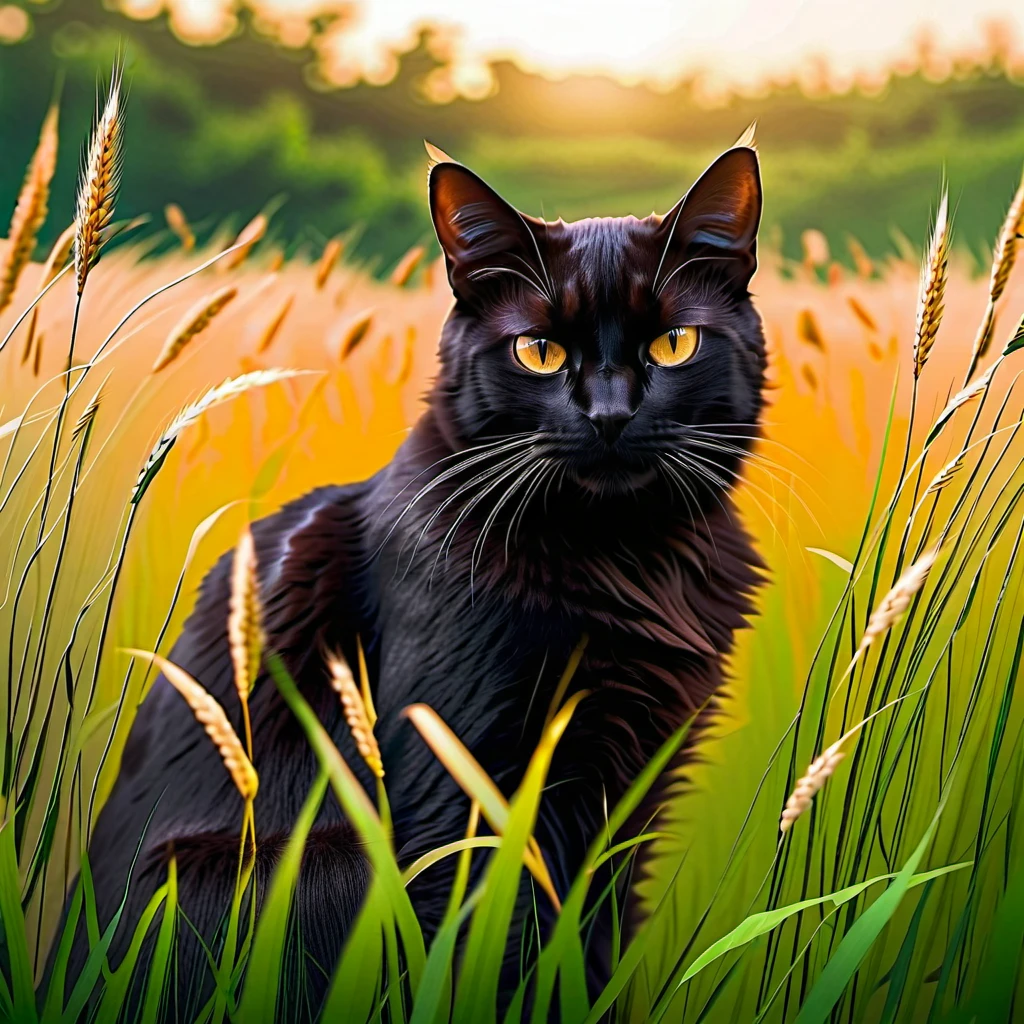 Cats in a Field using a desription Prompt from Seaart on Krea.