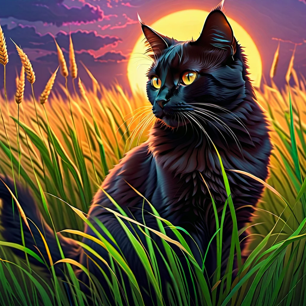 Cats in a Field using a desription Prompt from Seaart on Krea.