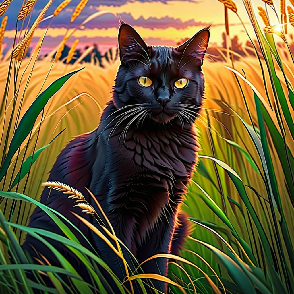 Cats in a Field using a desription Prompt from Seaart on Krea.