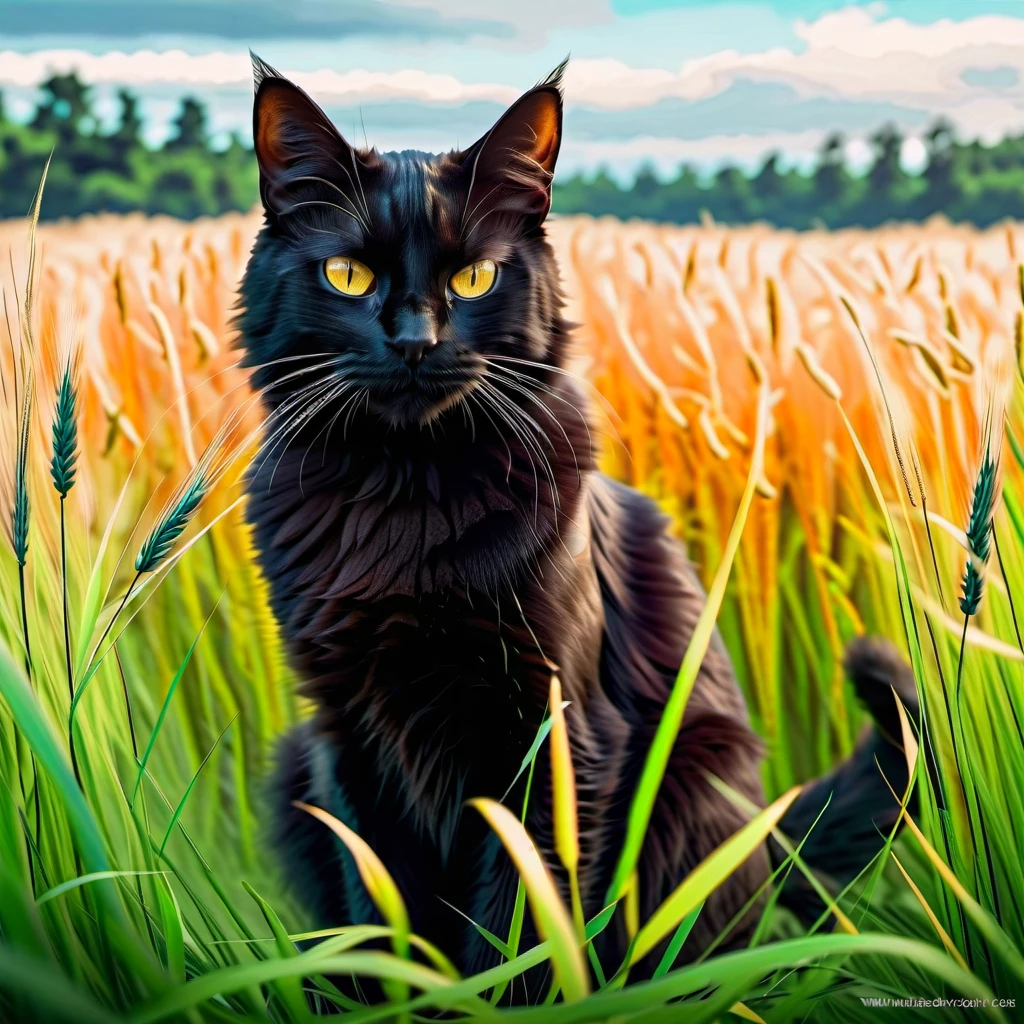 Cats in a Field using a desription Prompt from Seaart on Krea.