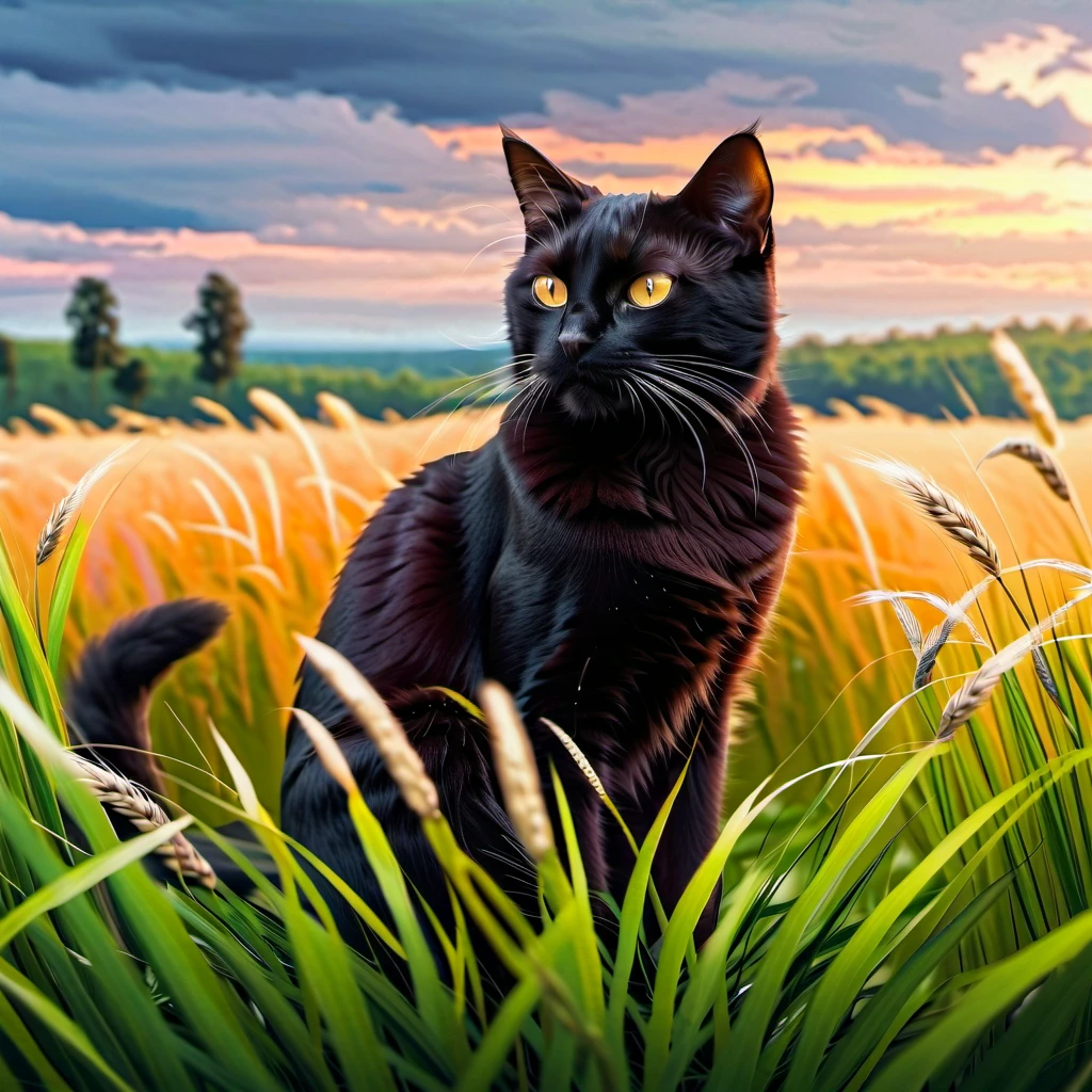 Cats in a Field using a desription Prompt from Seaart on Krea.