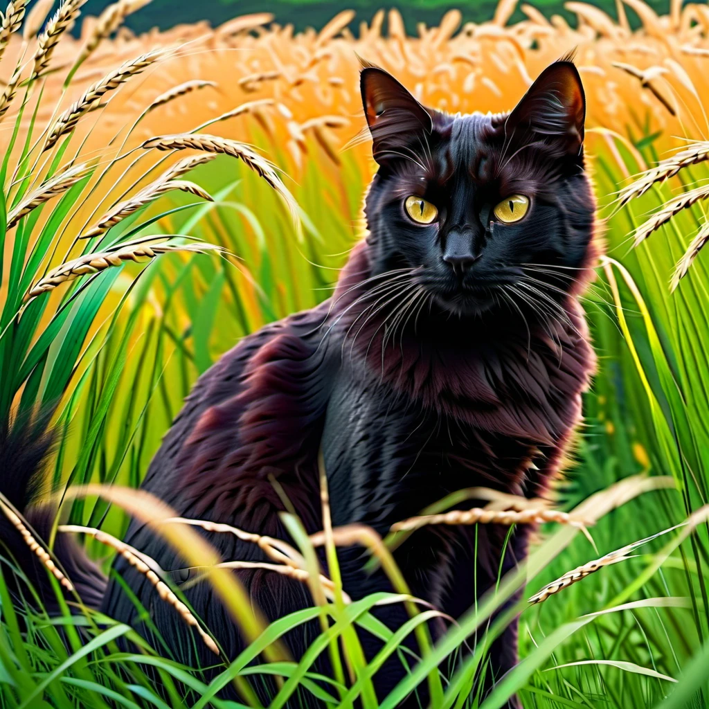 Cats in a Field using a desription Prompt from Seaart on Krea.