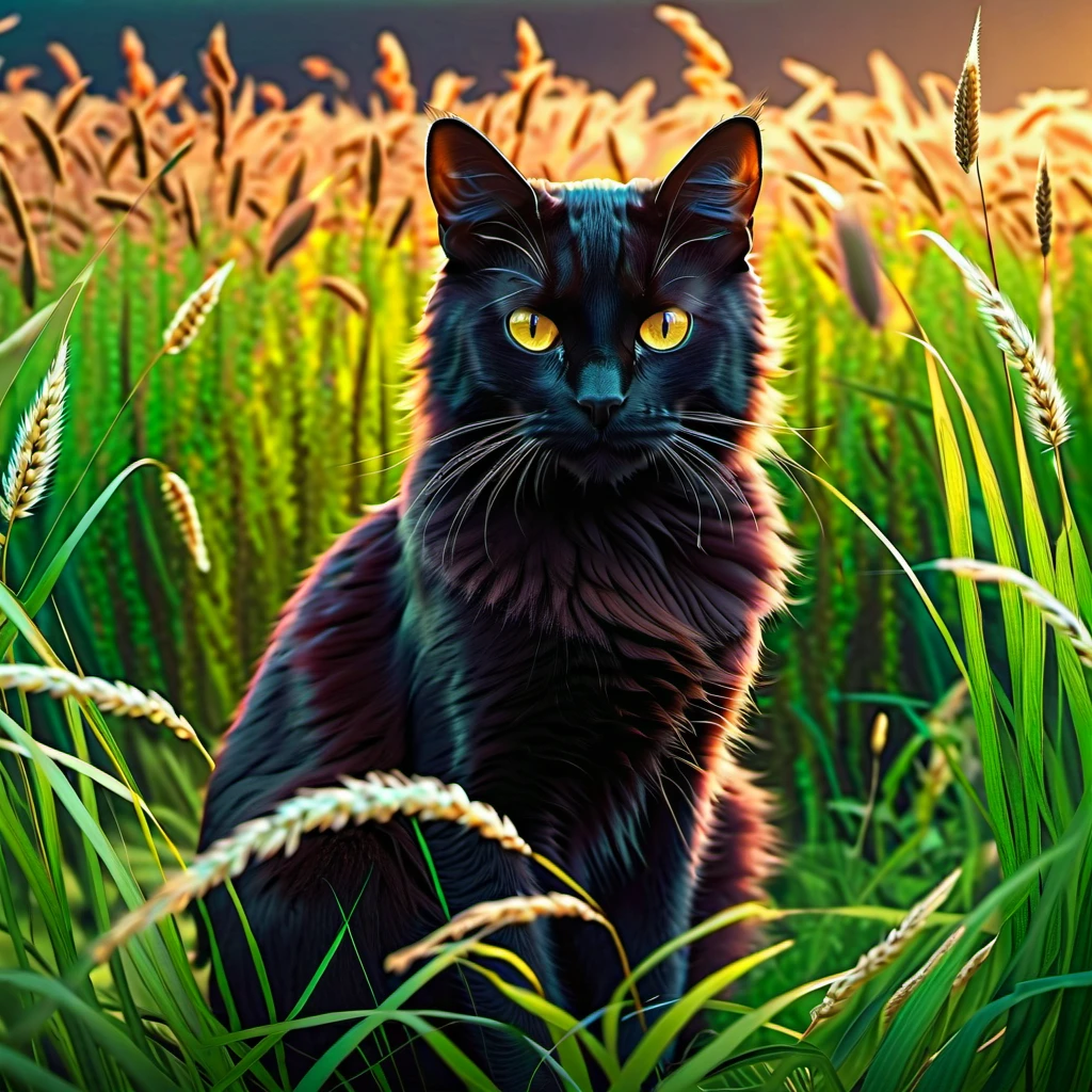 Cats in a Field using a desription Prompt from Seaart on Krea.