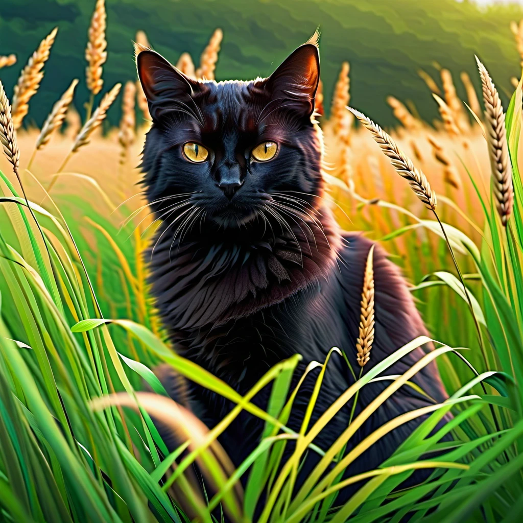 Cats in a Field using a desription Prompt from Seaart on Krea.