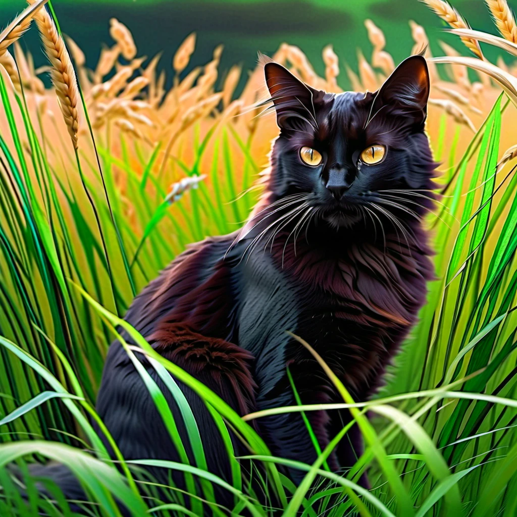 Cats in a Field using a desription Prompt from Seaart on Krea.