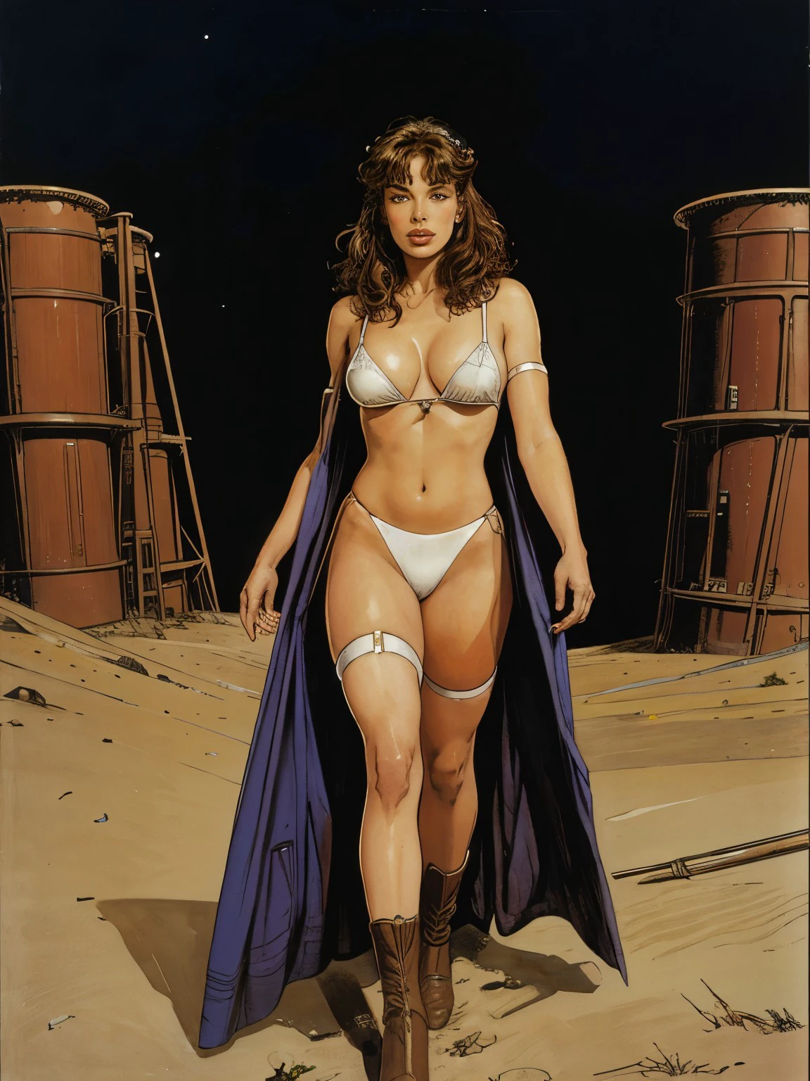 Kelly LEBROCK in the style of old '80s movie posters