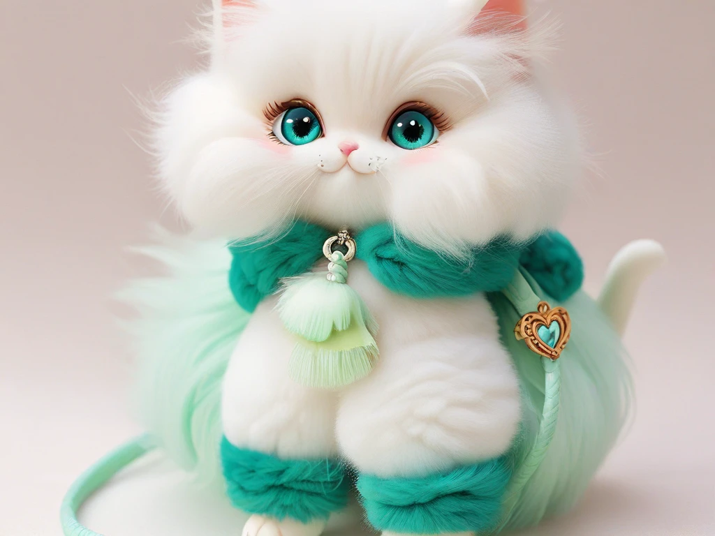 cat, cat, plush, white, soft, well-groomed, eyes, nose, fluffy, paws, tail, cute