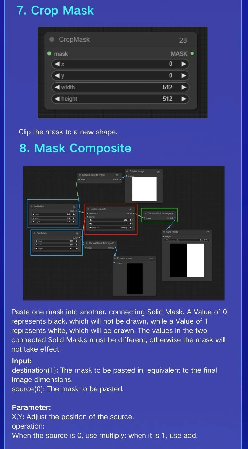 ComfyUI Core Nodes（Mask+Sampler）