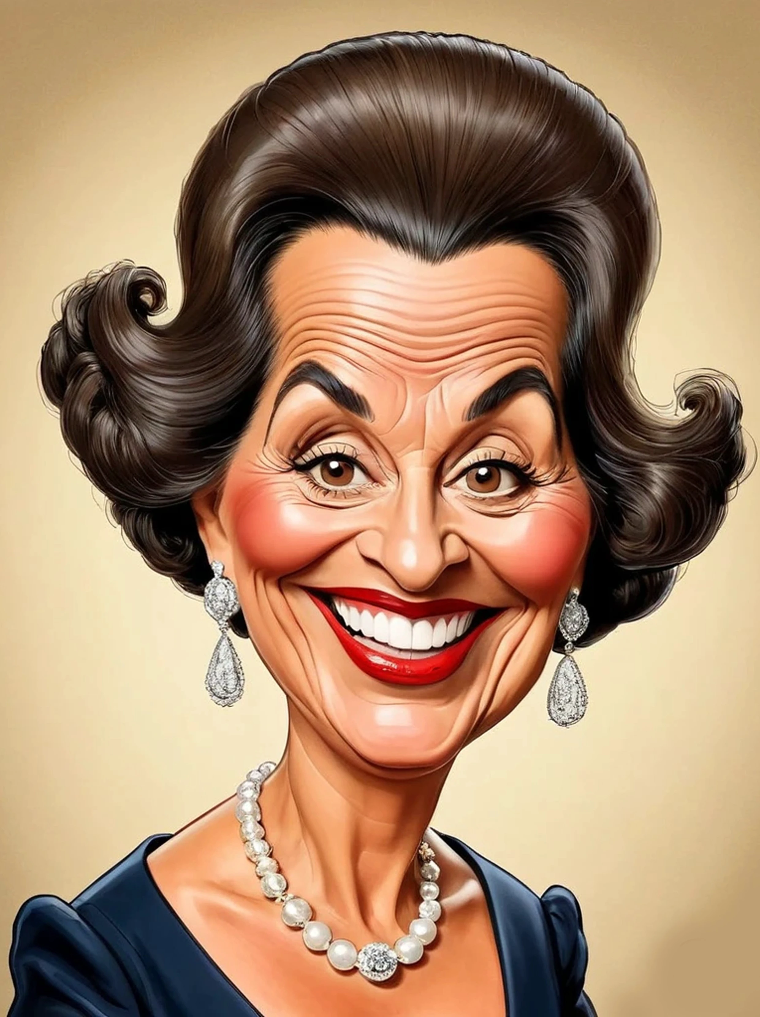 Caricatura engraçada de Dona Clotilde