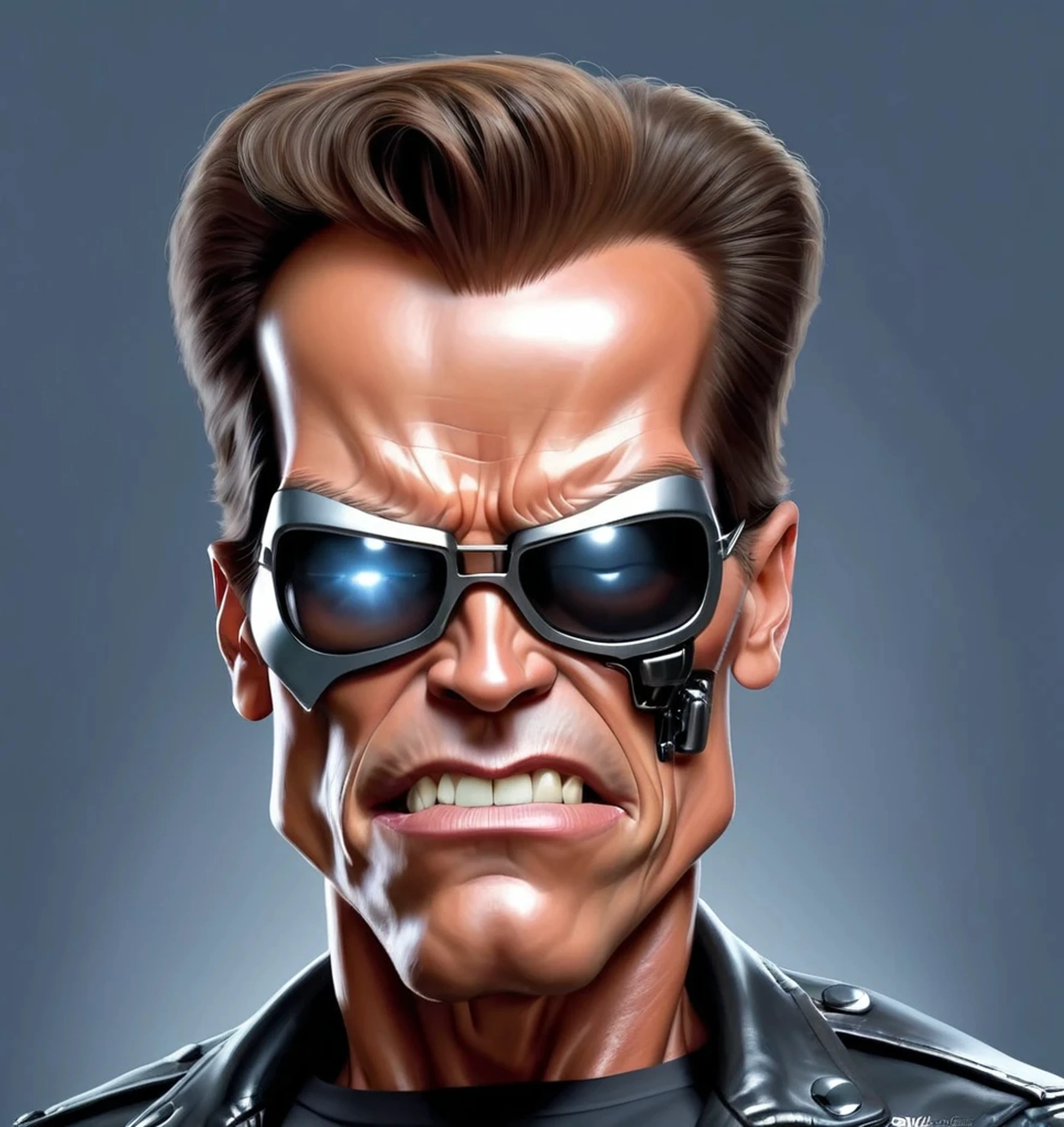 Caricatura engraçada de O Exterminador do Futuro
