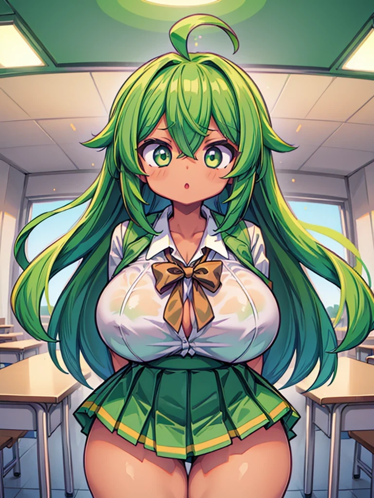 Green hair girl