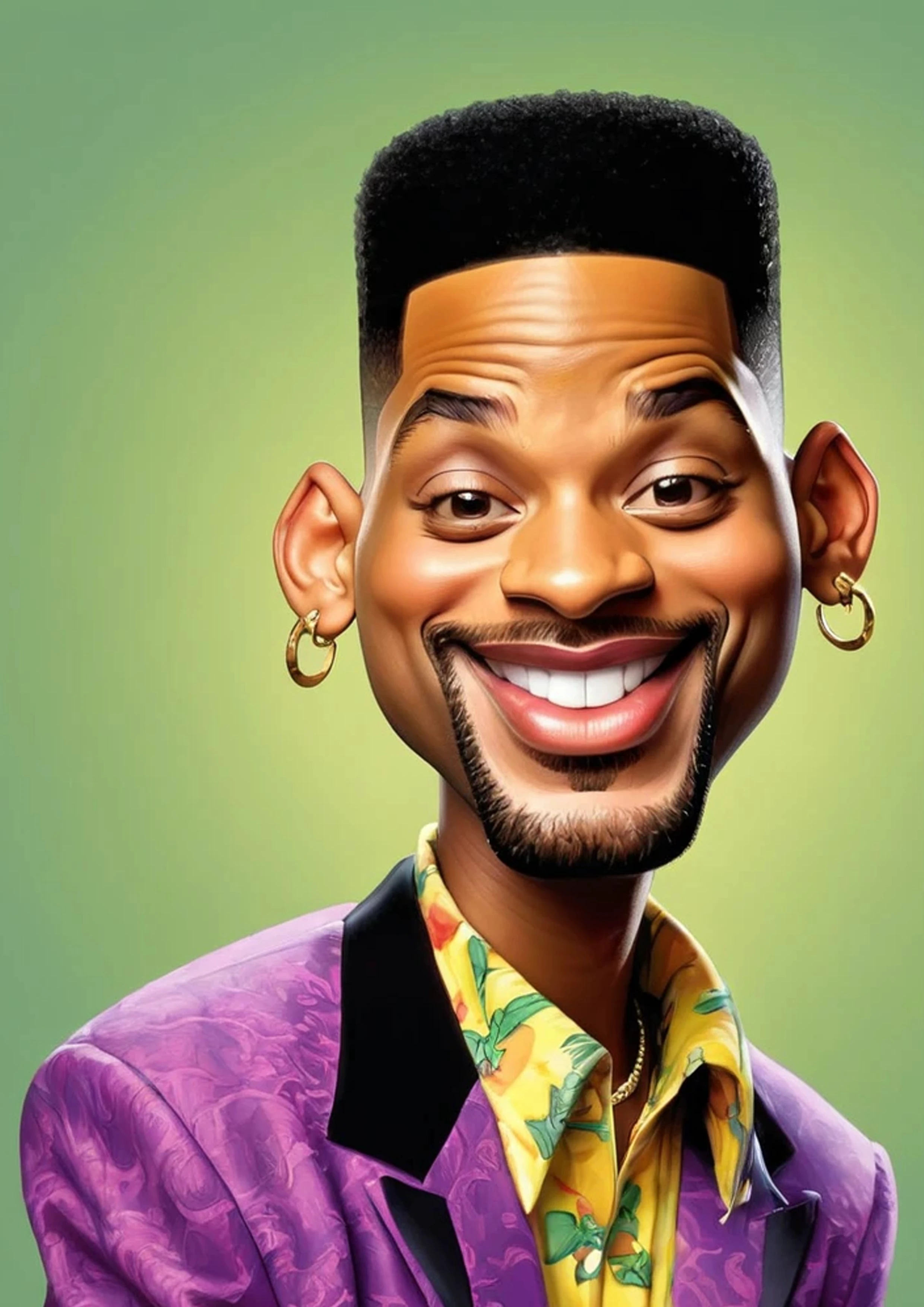 Caricatura engraçada de The Fresh Prince of Bel-Air