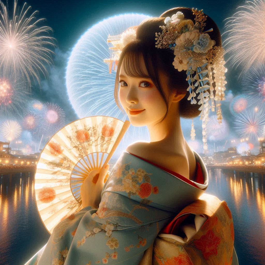花火と芸者
