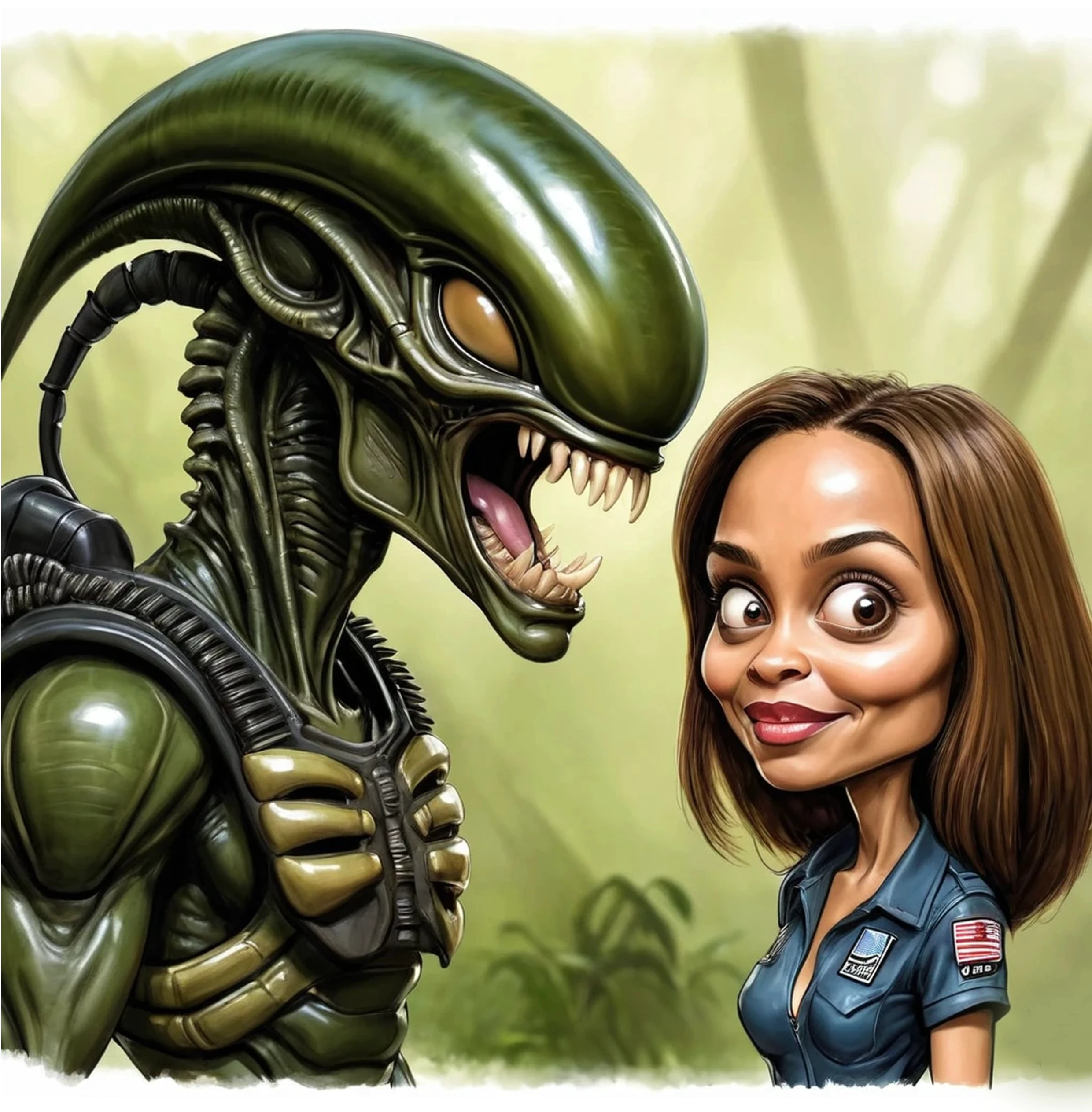 Caricatura engraçada de Alexa "Lex" Woods 