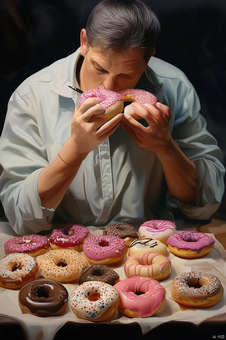 Eating Donuts/吃甜甜圈/ドーナツを食べる