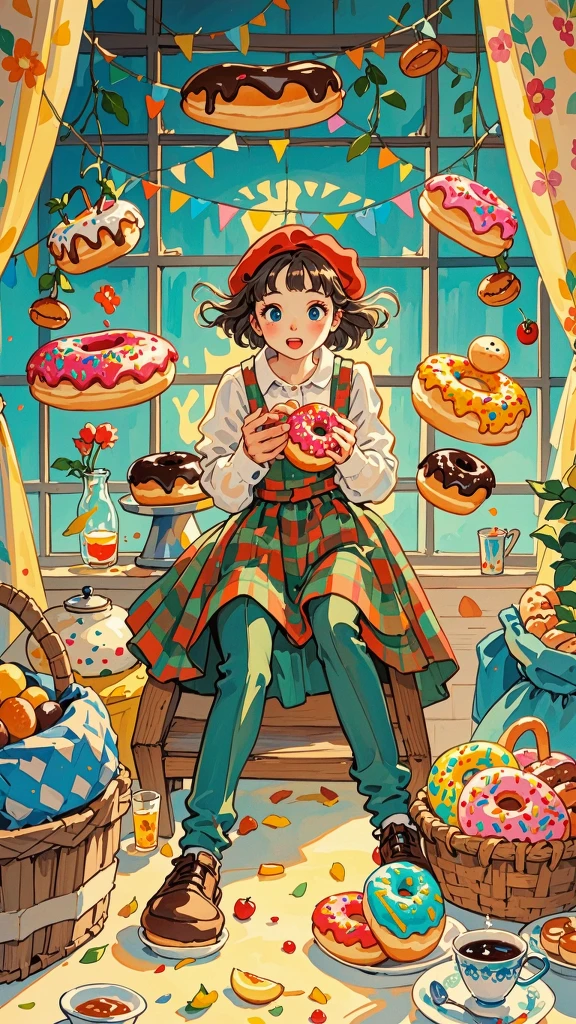 Eating Donuts/吃甜甜圈/ドーナツを食べる