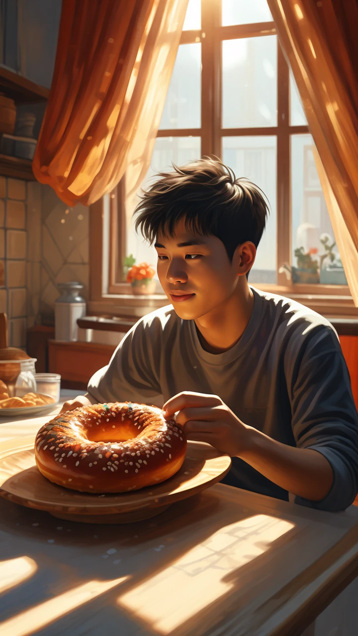Eating Donuts/吃甜甜圈/ドーナツを食べる