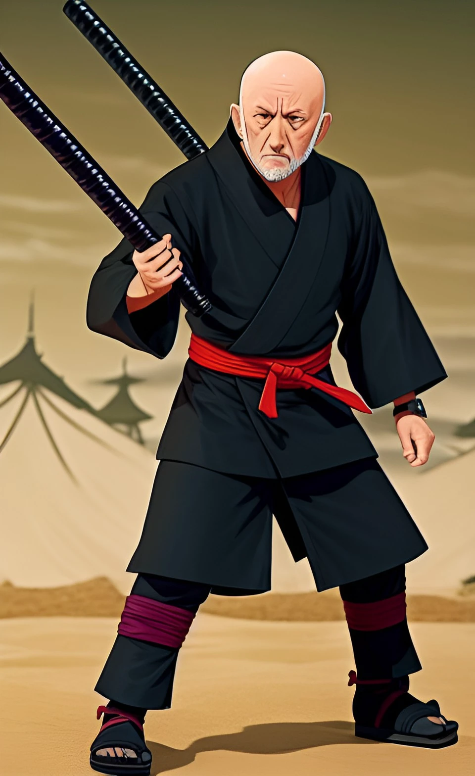 Mike Ehrmantraut From Breaking Bad as a Ninja in the Naruto Universe