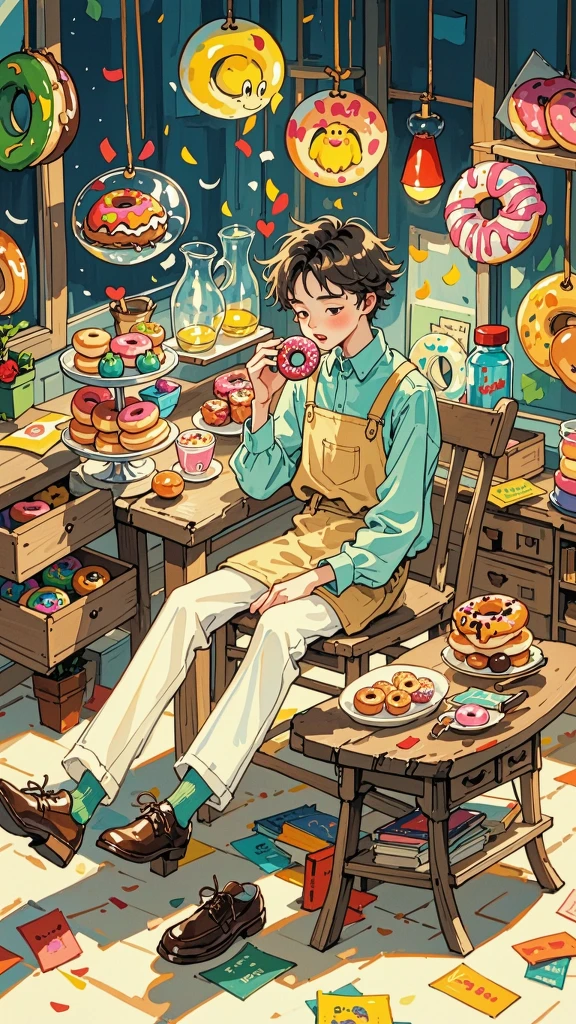 Eating Donuts/吃甜甜圈/ドーナツを食べる