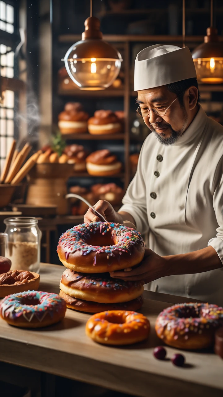 Eating Donuts/吃甜甜圈/ドーナツを食べる