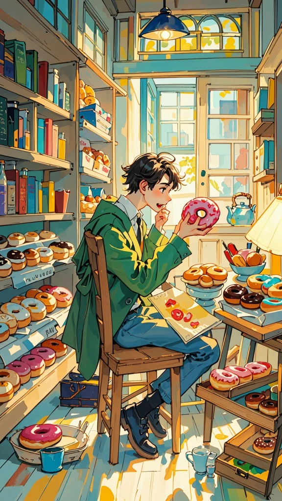Eating Donuts/吃甜甜圈/ドーナツを食べる