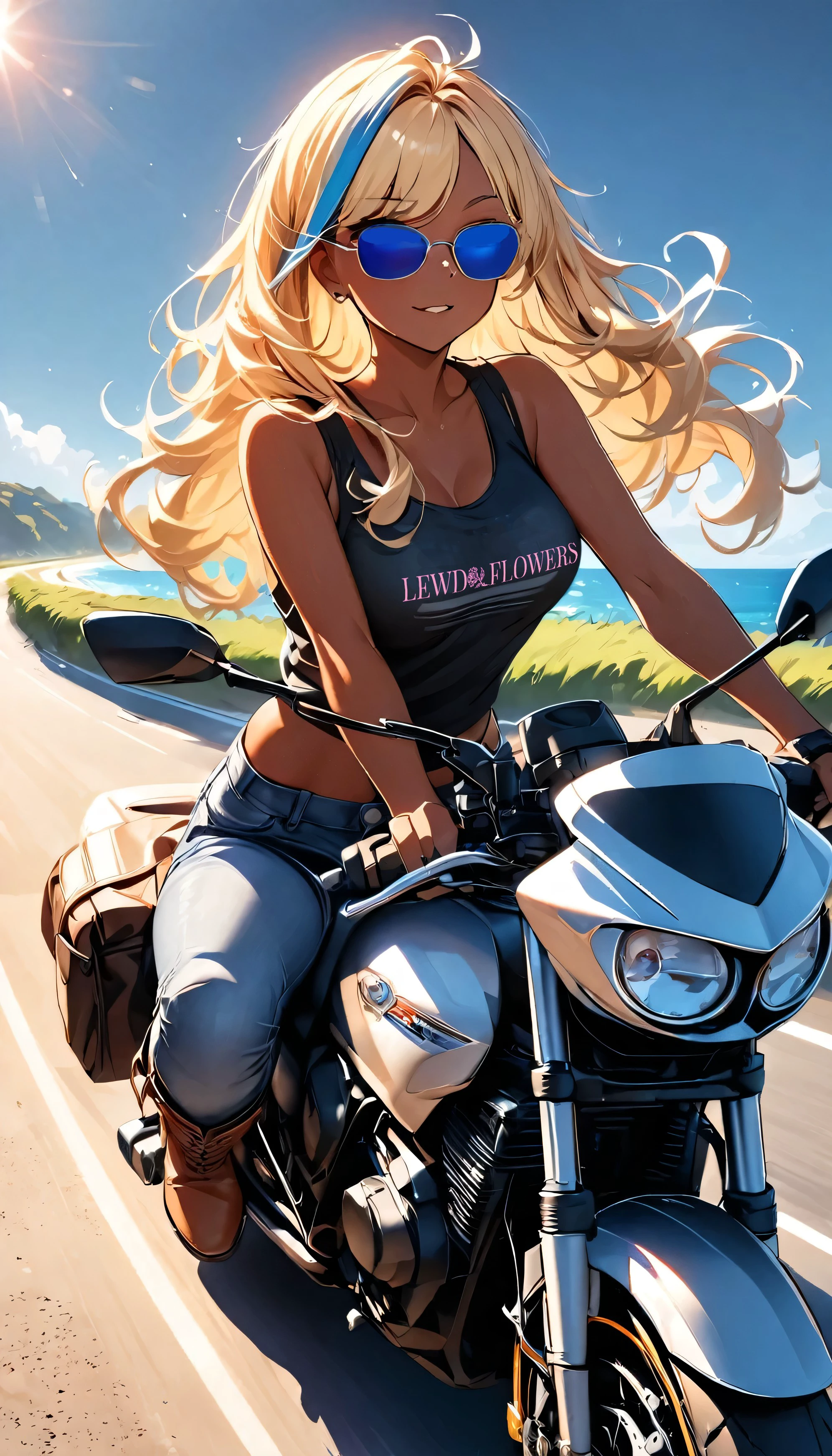 Riding a motorcycle in hawaii.   Risa (Bass/LEWD FLOWERS)