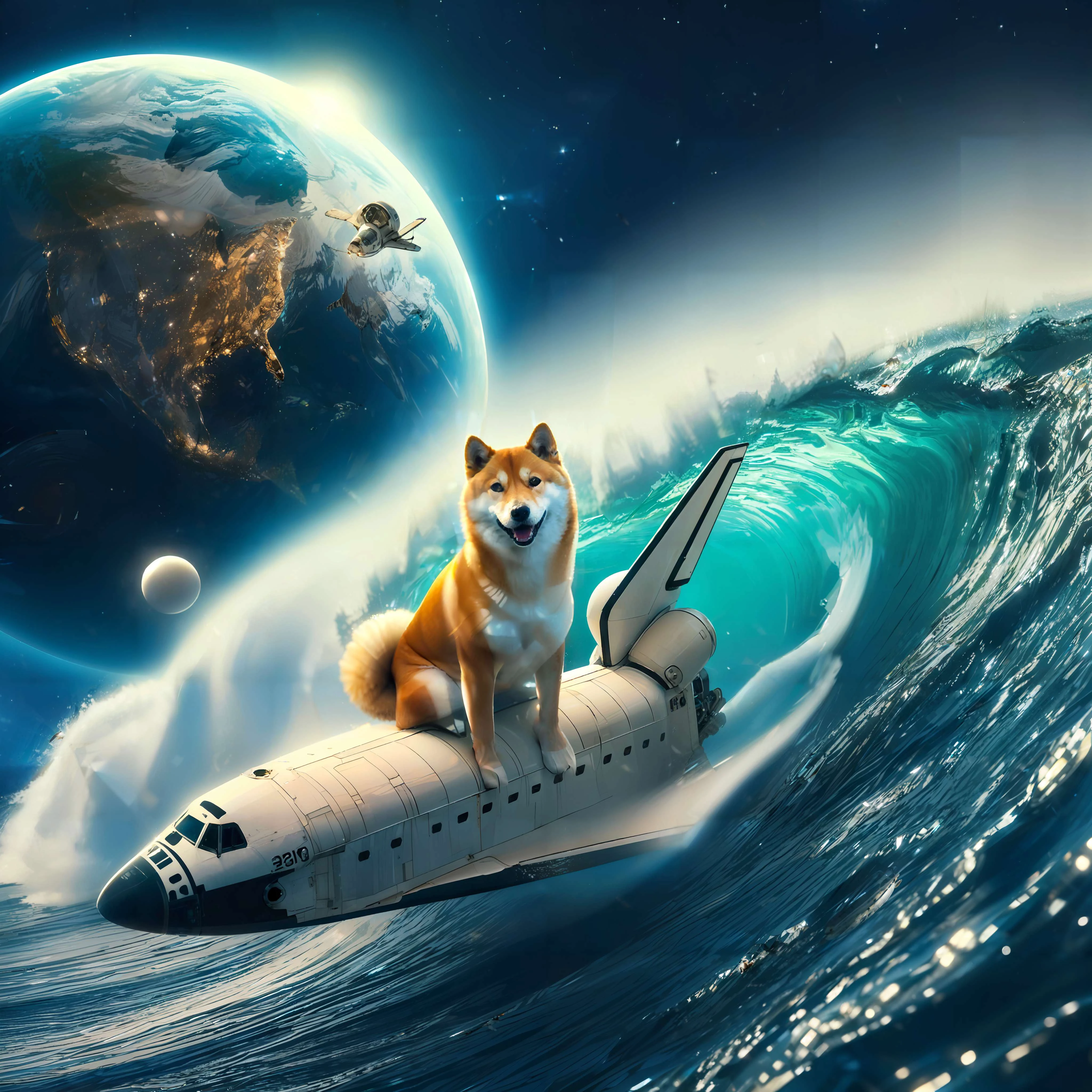 スペースサーフィン犬