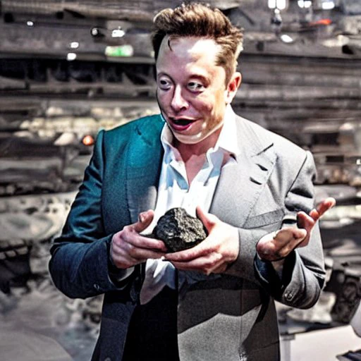 Elon Musk Eating Rocks
