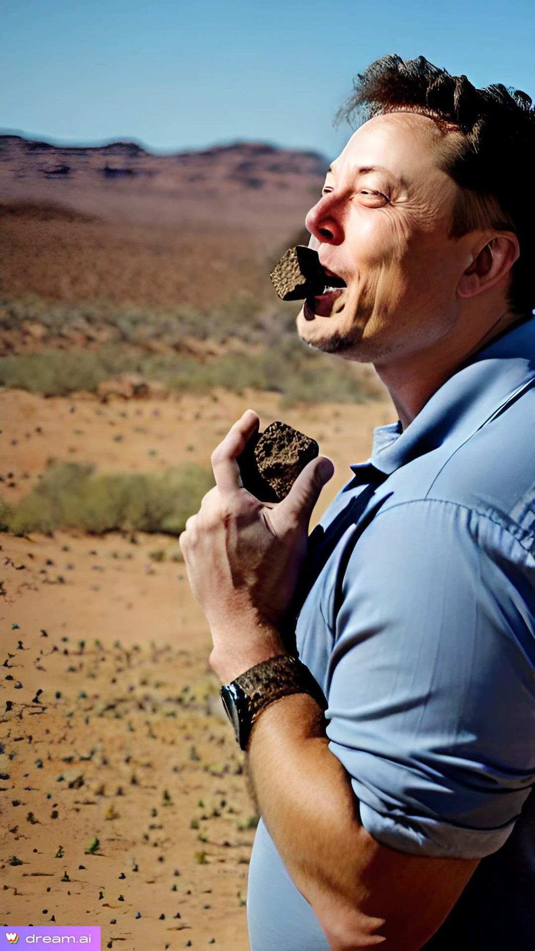 Elon Musk Eating Rocks