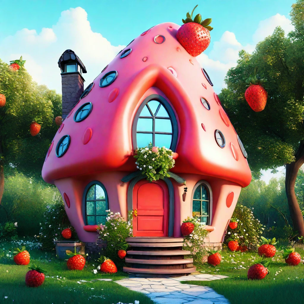 A Strawberry/一颗草莓/一粒のイチゴ