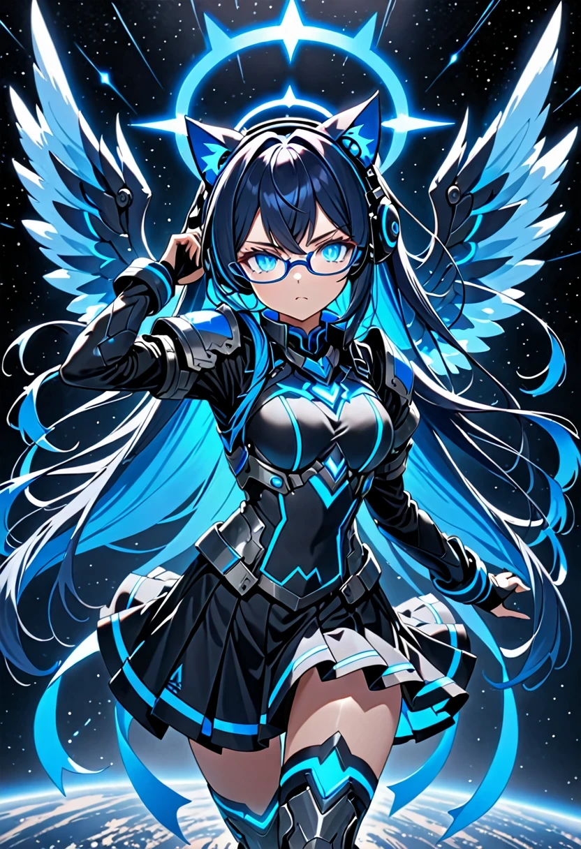 Blue Angelic Cat Girl