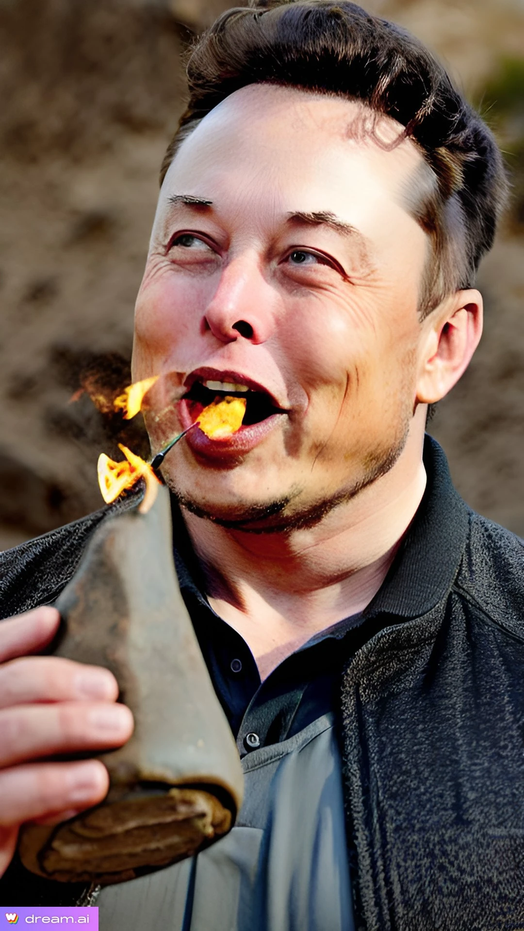 Elon Musk Eating Rocks