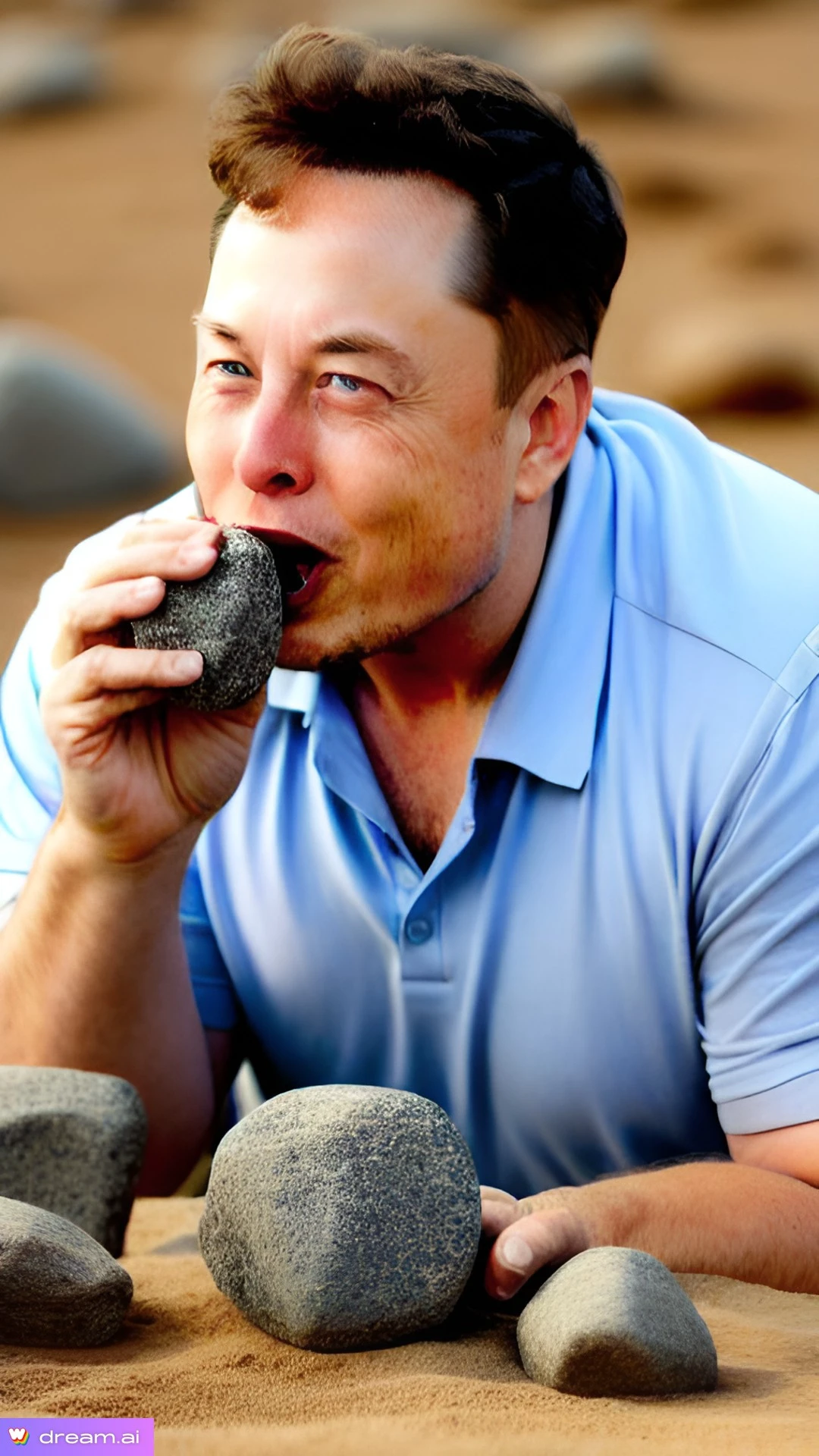 Elon Musk Eating Rocks