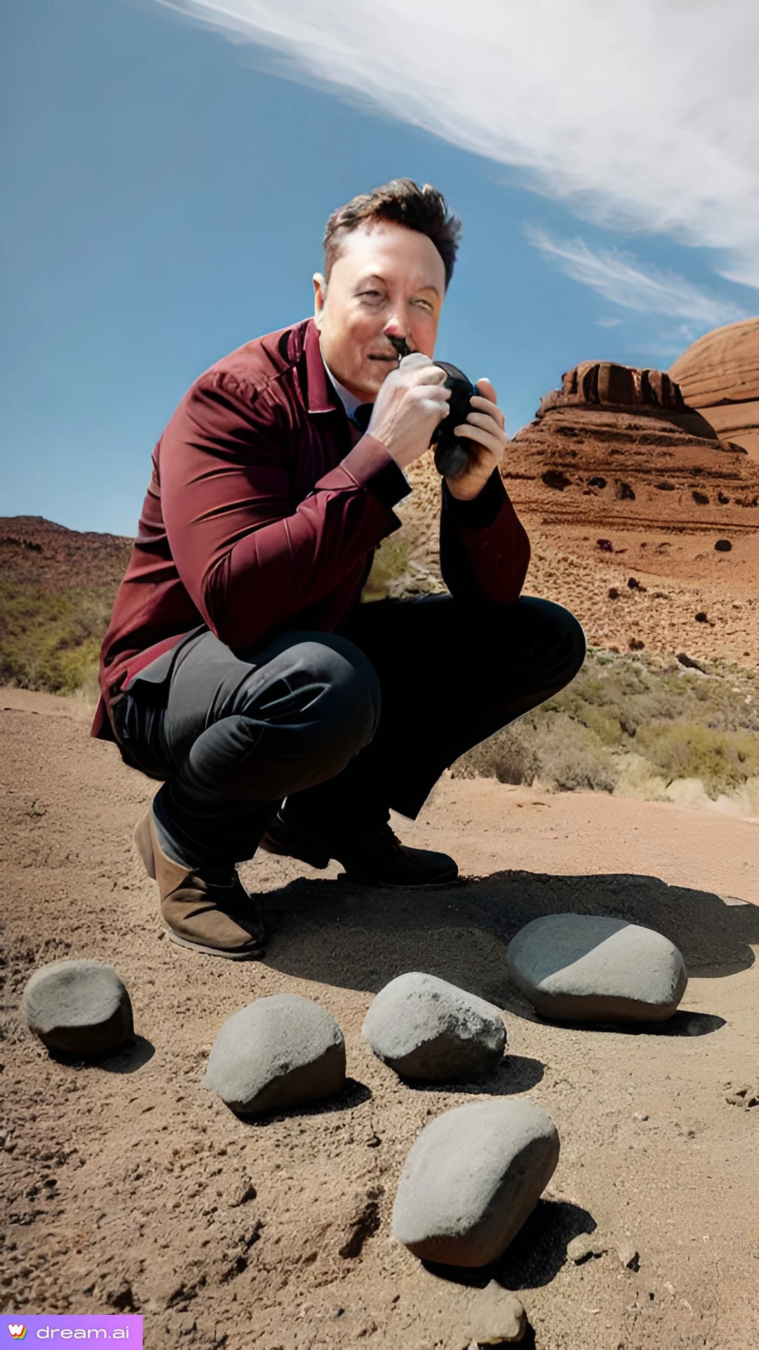 Elon Musk Eating Rocks