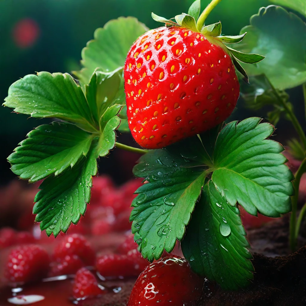 A Strawberry/一颗草莓/一粒のイチゴ